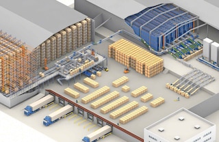 3D chart of a warehouse layout plan