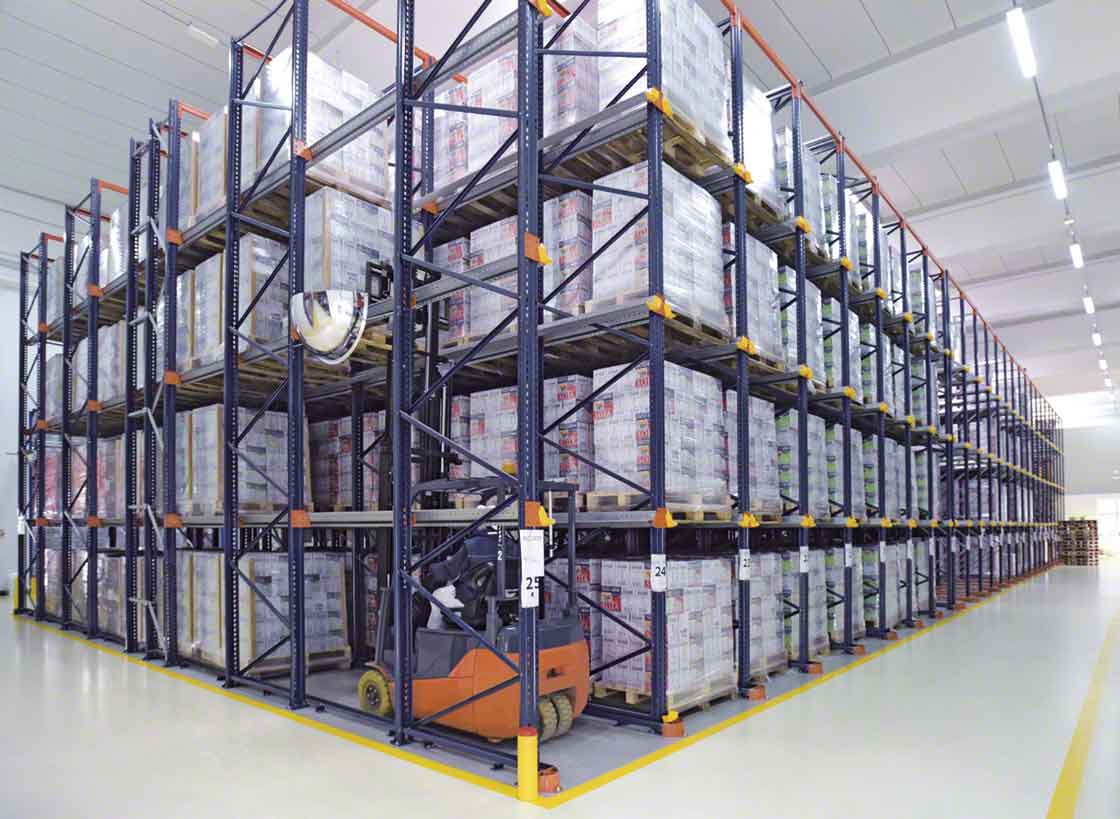 Drive-in/drive-thru pallet racks are the simplest high-density storage solution
