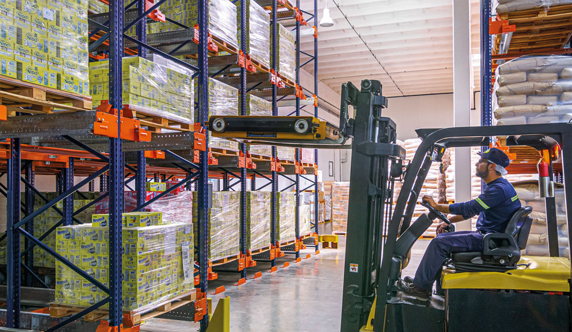 Nestle Argentina’s finished goods warehouse uses the Pallet Shuttle system