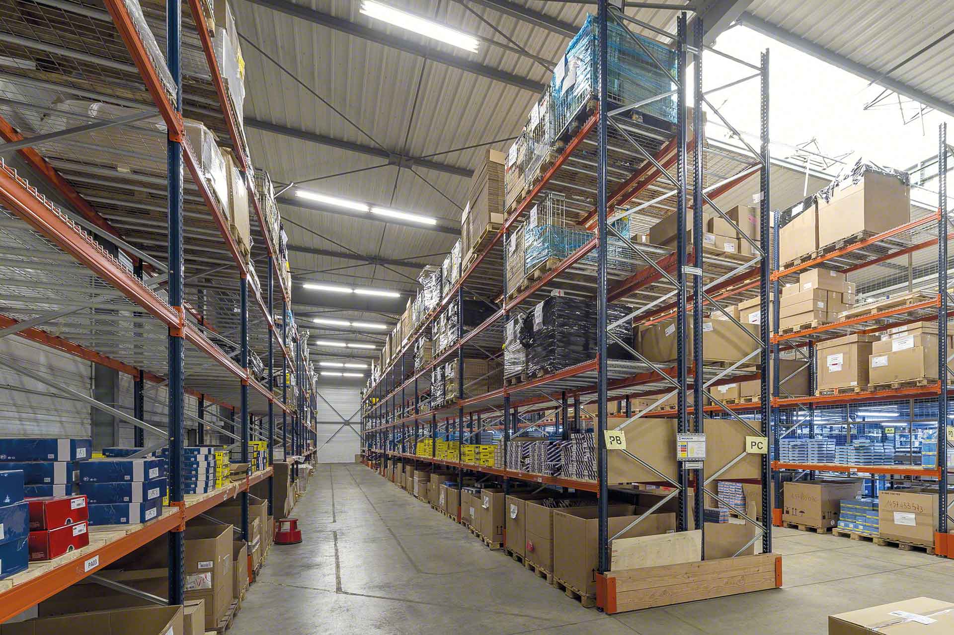 Goods stored in industrial rack Goods stored in industrial rack