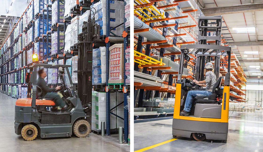 Unlike a conventional forklift, a side loader forklift transports materials laterally