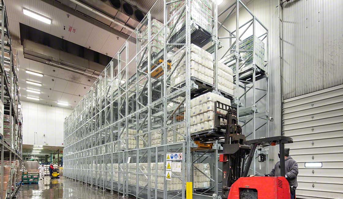 Producers Dairy has replaced its old racking with the semi-automated Pallet Shuttle system, doubling the storage capacity