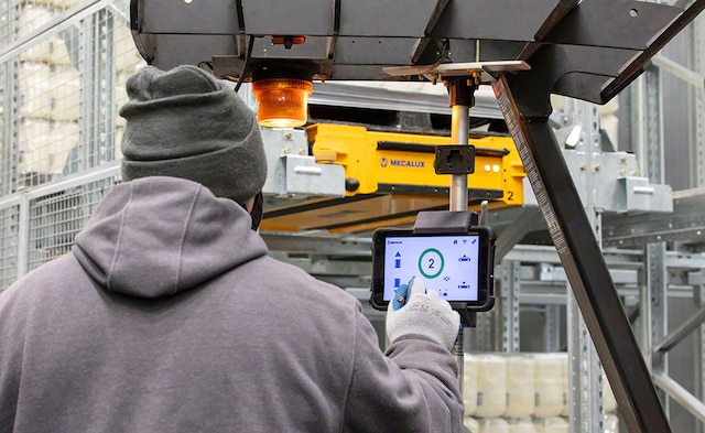 Operators use a tablet to send instructions to the shuttle
