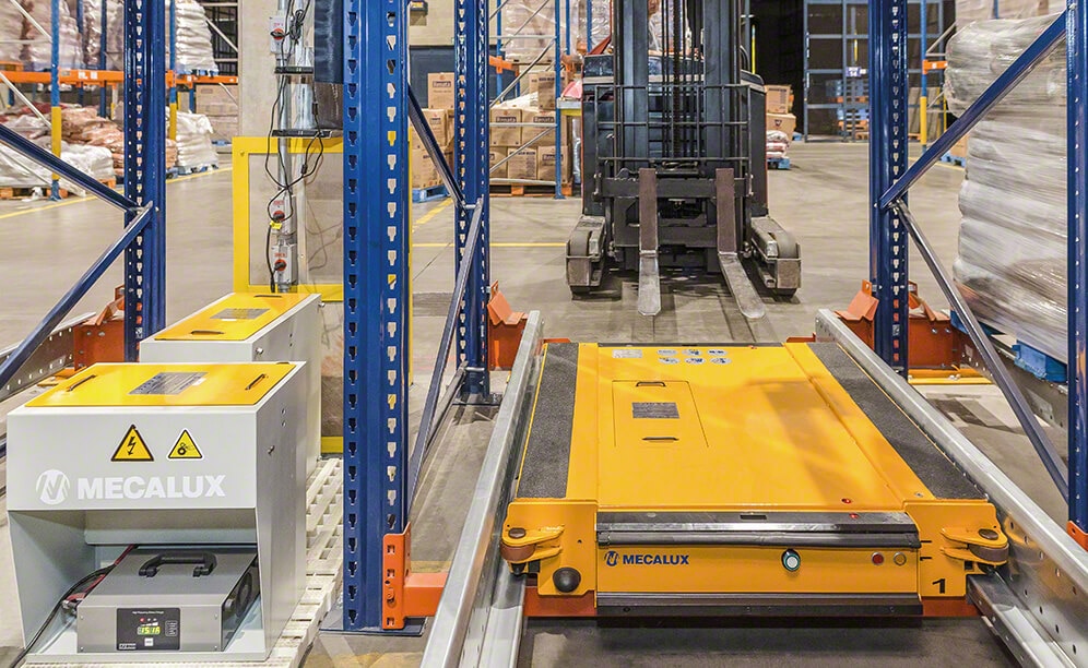 The Pallet Shuttle is ideal for FIFO handling of food products