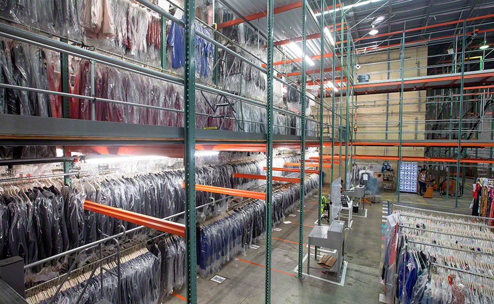 The pick modules have maximized space and doubled the amount of product Rent the Runway could store