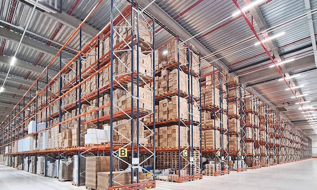 The racking provides direct access to 26,328 pallets
