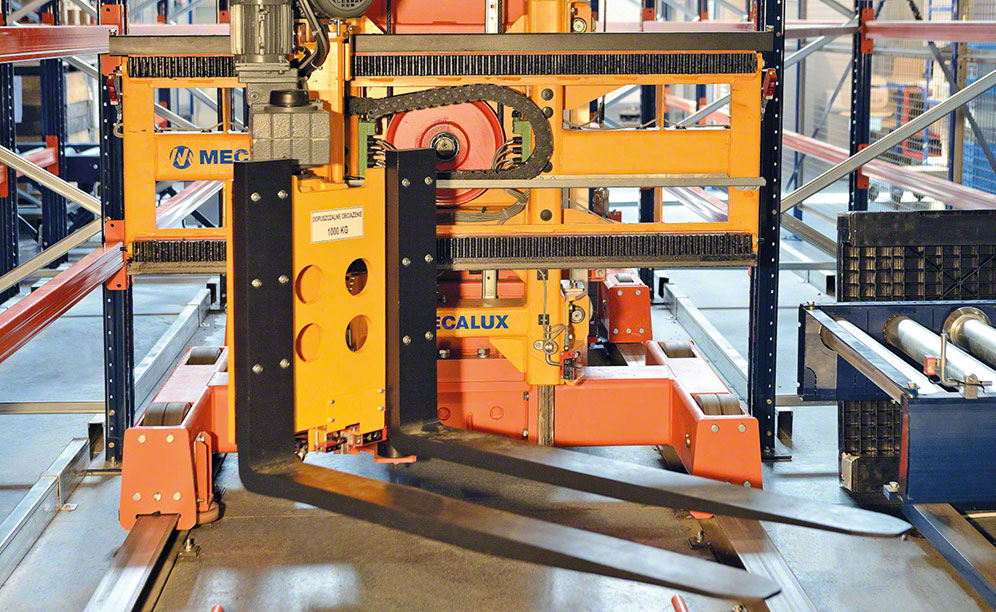 Rotating head of the SMA Magnetics trilateral stacker crane