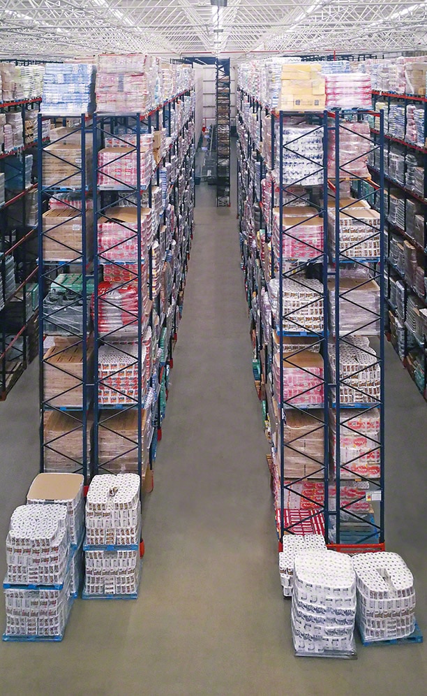 Reserve products are stored on the upper rack levels