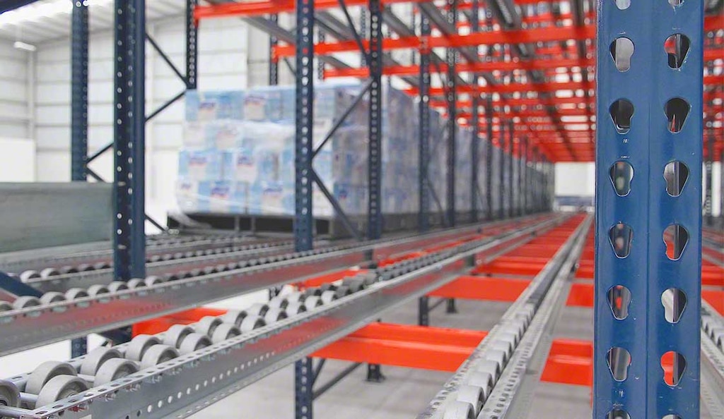 Flow racks with rollers in MIYM’s warehouses in Mexico