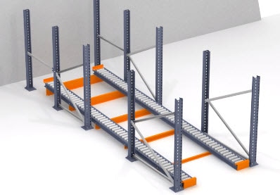 Push-back levels with split rollers