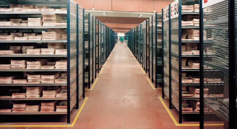 Installation in a publishing warehouse.