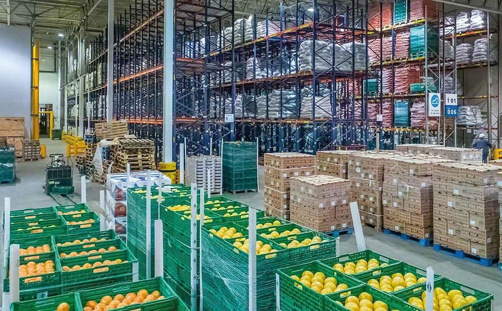 Fresh fruit warehouse. For the correct conservation of the fruit the cold chain must not be broken.