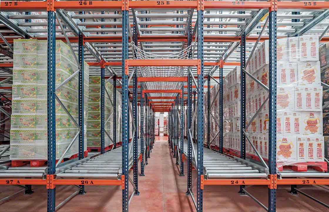 Flow rack systems have safety aisles in case of emergency