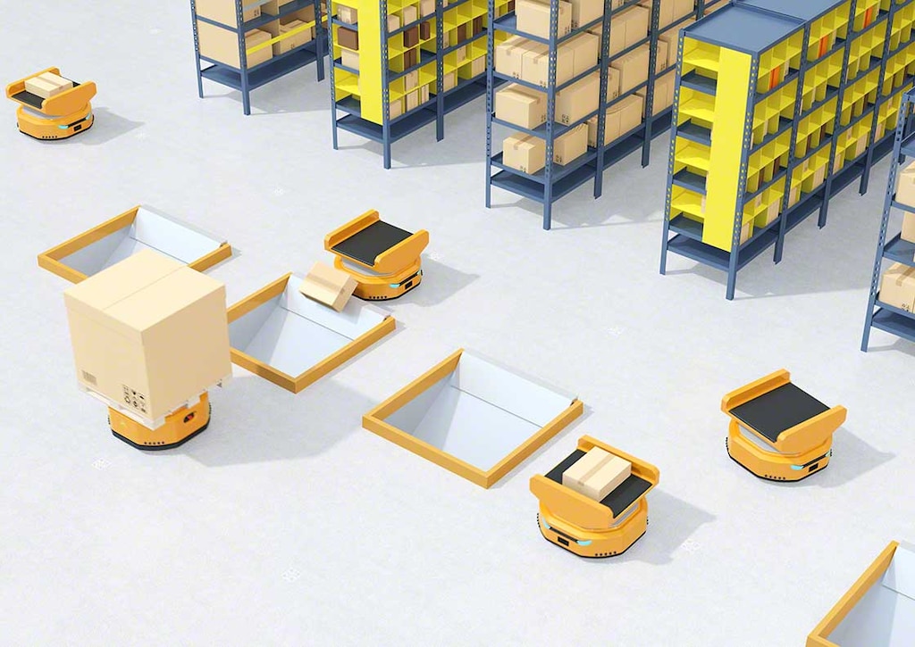 Mobile robots can perform package-sorting tasks Mobile robots can perform package-sorting tasks