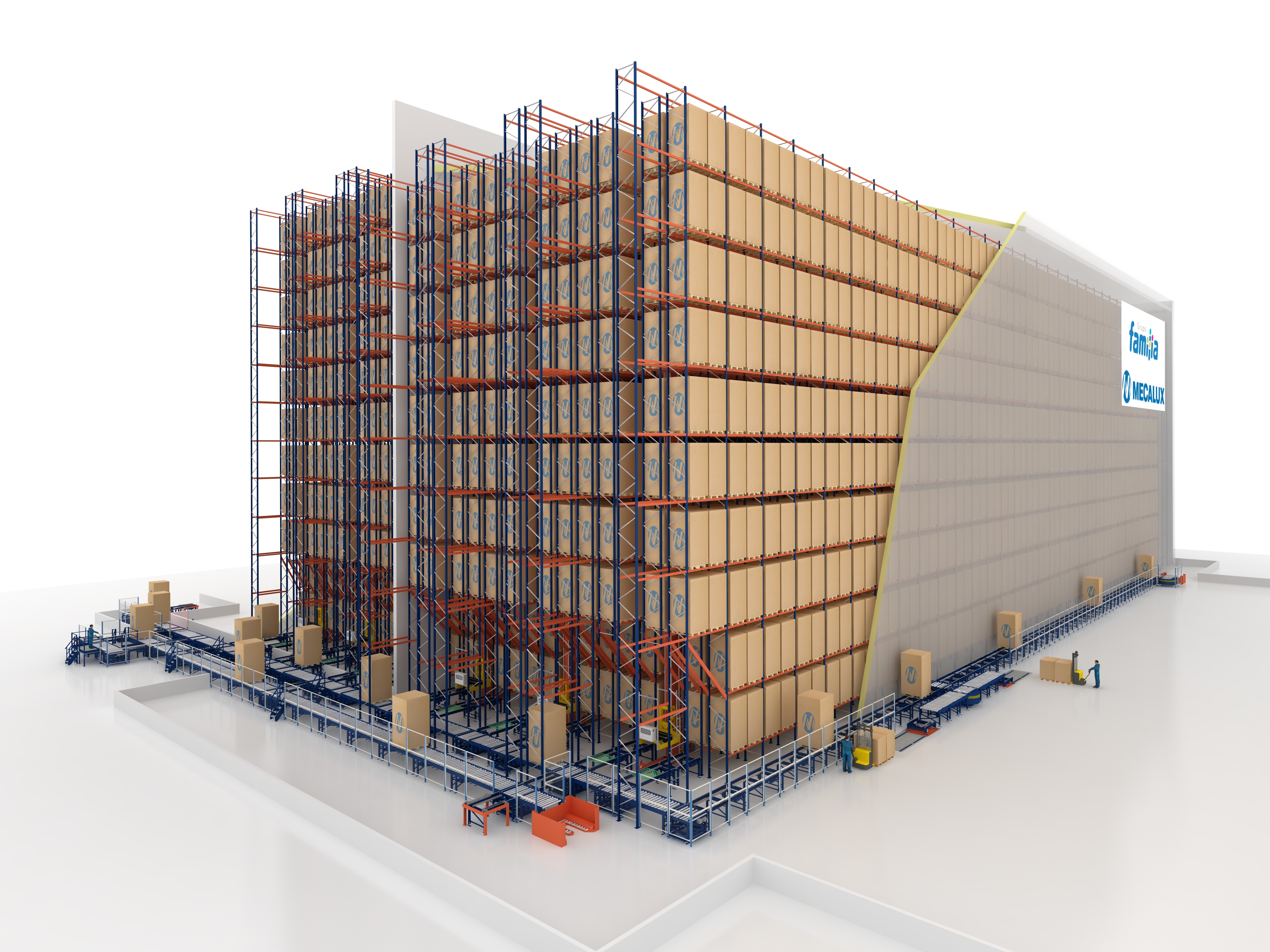 Grupo Familia warehouse can accommodate 19,000 pallets and workflows of 140 combined cycles per hour.