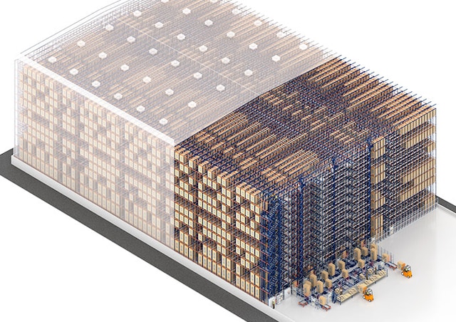 The Four Way Pallet Shuttle optimizes space and expands capacity