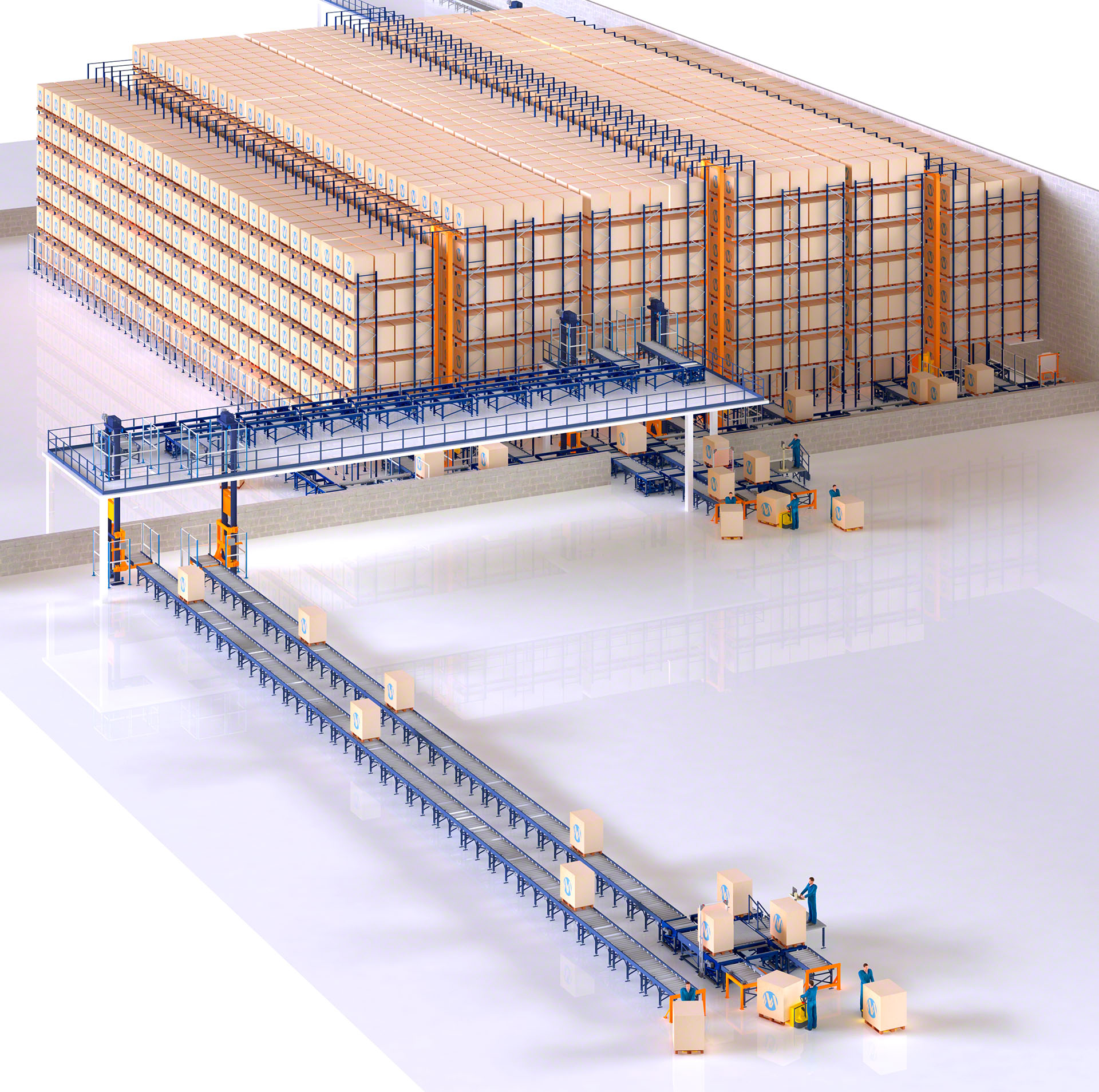 The automated Pallet Shuttle system can be adapted to low-bay warehouses