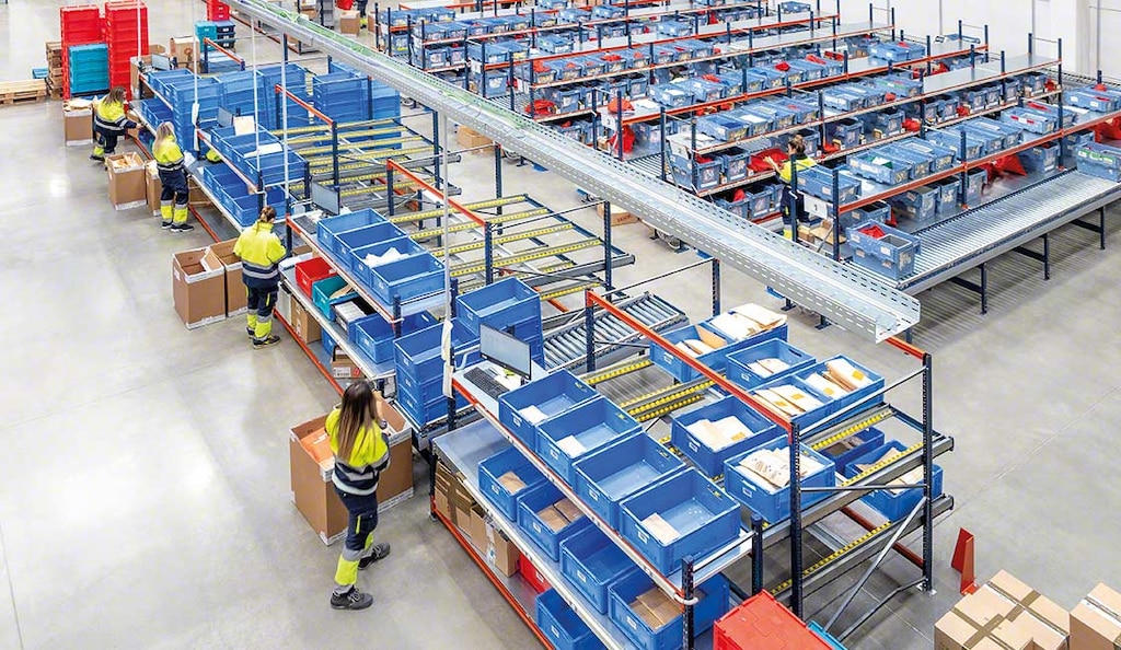 Case picking is ideal for moving large volumes of SKUs at a moderate-to-fast pace