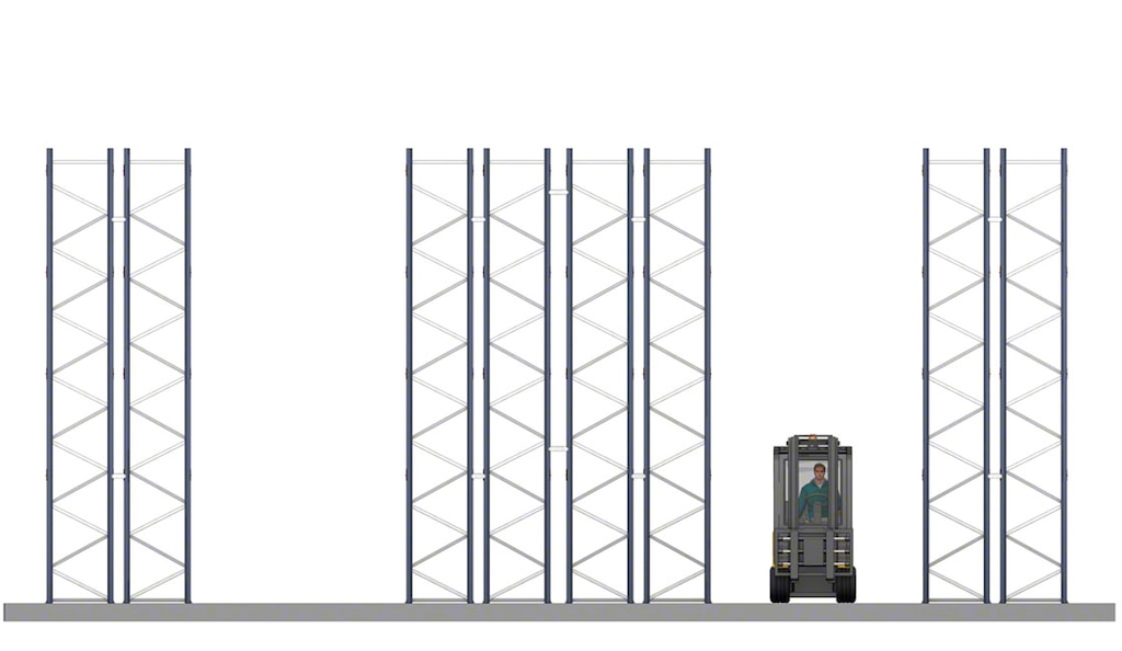 Double-deep pallet racking is made up of components that ensure the proper storage of goods