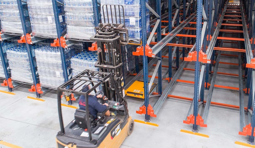 Forklifts are equipped with overhead guards that help protect operators from falling loads