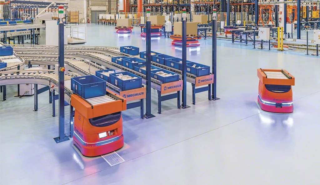 Interlake Mecalux’s AMRs use the SLAM algorithm to navigate dynamic logistics environments