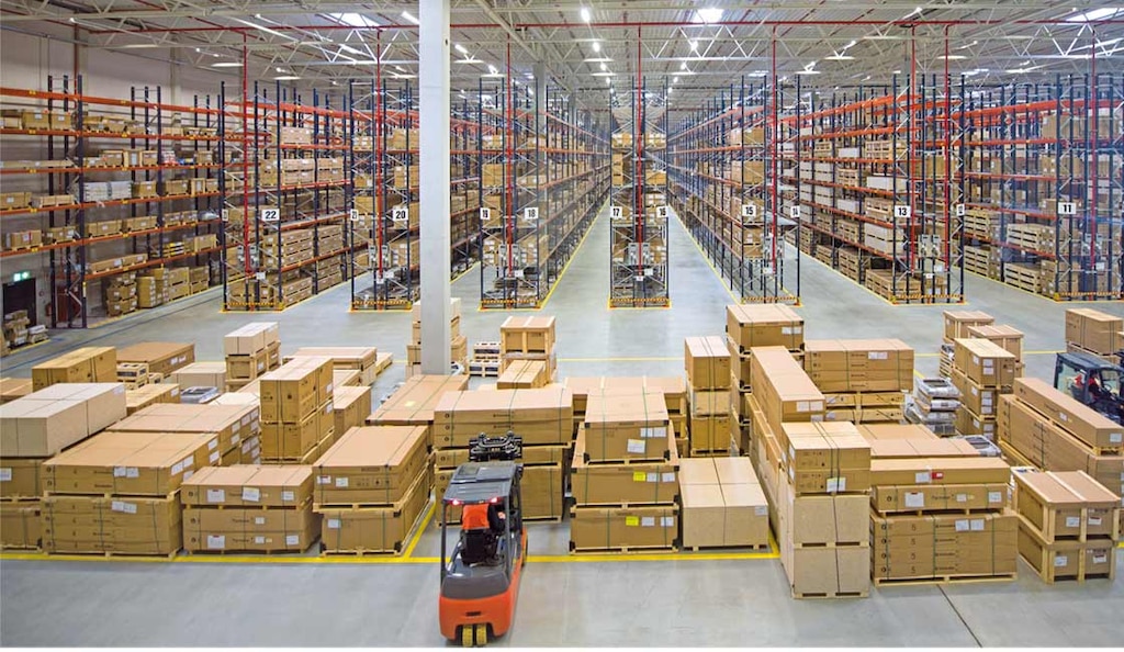 Stacking pallets makes better use of floor space in certain operations