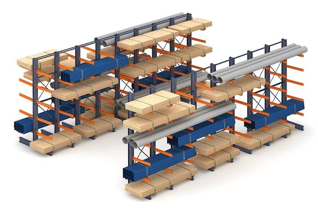 Cantilever racks support various types of long loads
