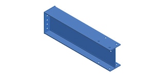 Bases are horizontal profiles that provide stability to cantilever shelving