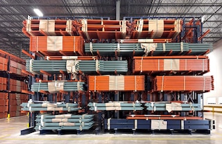 Cantilever racks help organize and handle bulky items