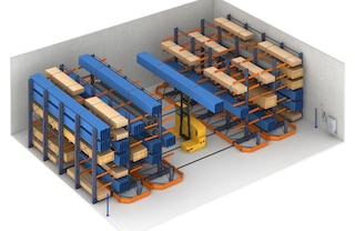 Mobile cantilever racks are a very practical solution for warehouses with space constraints