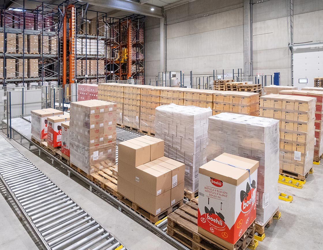 Boehli stores raw materials, packaging, pretzels, and other snacks automatically