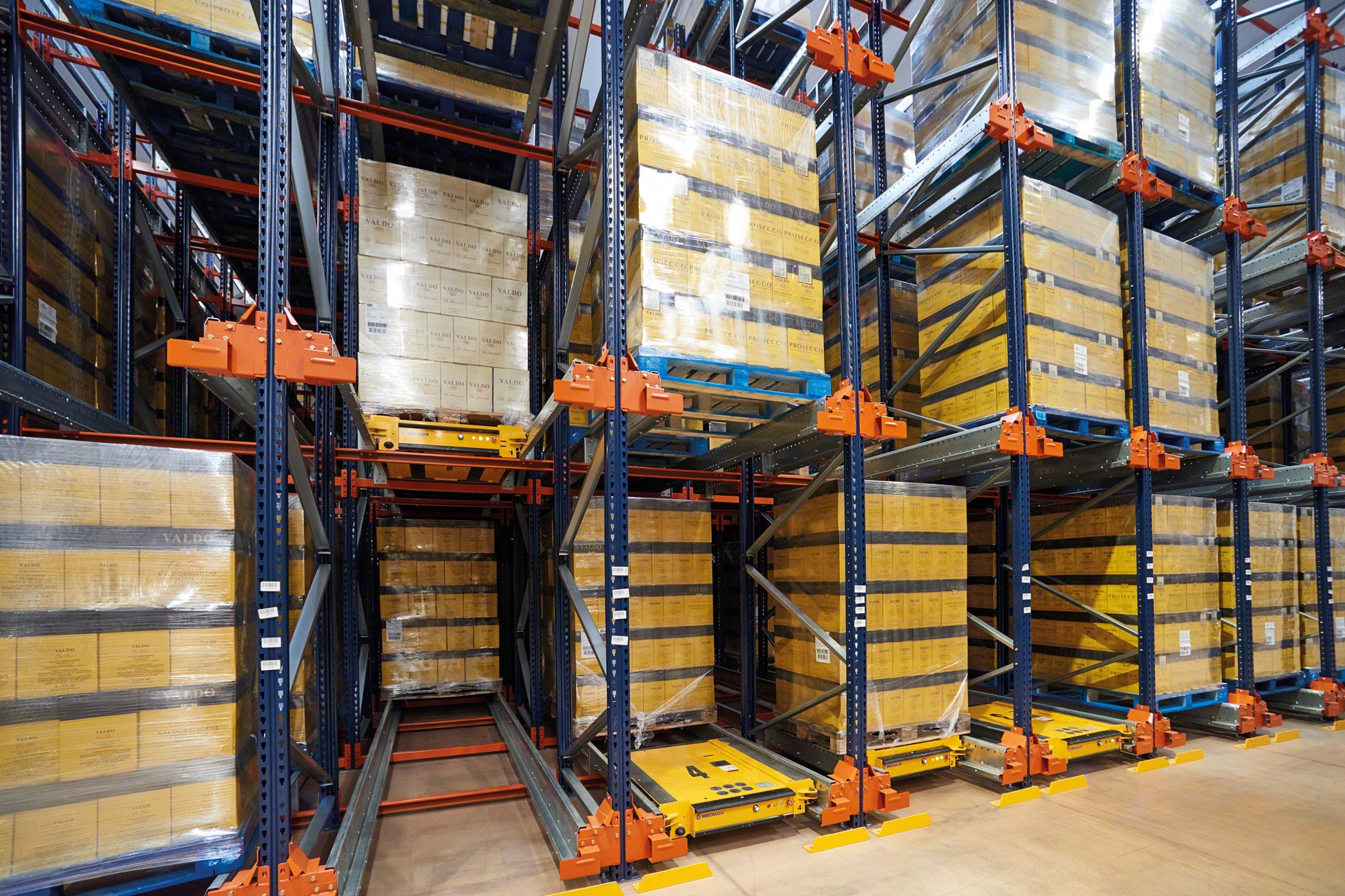 In compact racking systems, one shuttle can be placed in each channel to increase productivity.