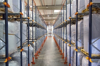 Drive-in pallet racks allow for multiple storage lanes