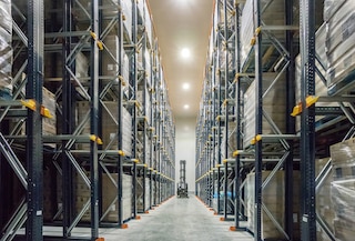 Drive-in warehouse racking reduces the storage space required, a key factor in cold stores