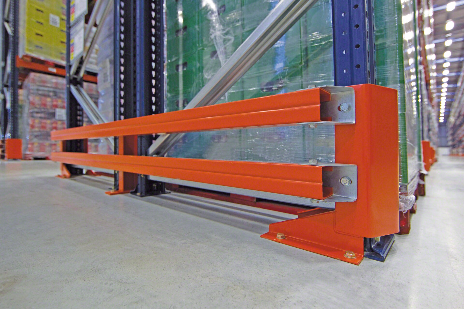 Protectors can be installed to prevent damage to the rack from handling equipment impact