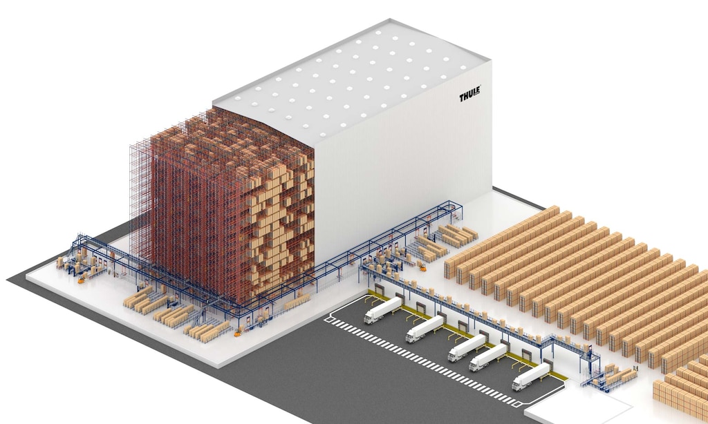 Thule’s new automated warehouse with sports equipment carriers