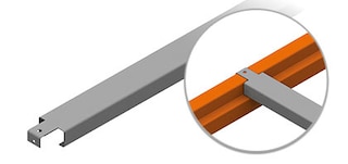 Double-flanged crossbar for pallet racking