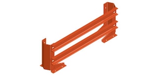 Pallet rack protectors absorb impacts from handling equipment