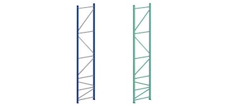 Pallet rack upright frame