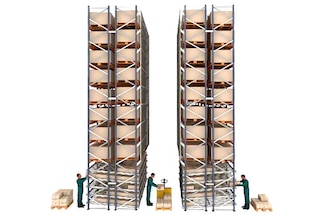 Pallet racks with flow channels for picking