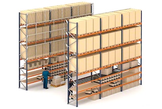 Pallet racks with picking shelves Pallet racks with picking shelves