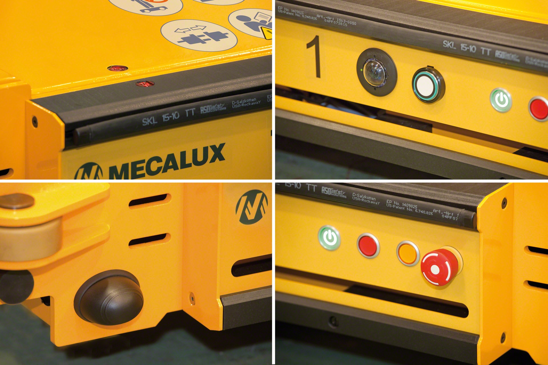 The Pallet Shuttle has multiple safety options: Bumpers, E-stop button, Safety Scanner and Camera