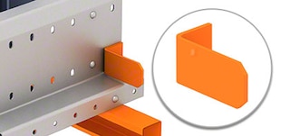 Pallet Shuttle rack rail-end stops