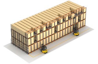 With the Pallet Shuttle, it is possible to operate in different lanes simultaneously