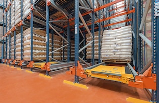 Pallet Shuttle systems allow for the storage of one specific SKU type in each lane