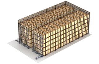 The shuttle racks can also support the structure of a clad-rack warehouse