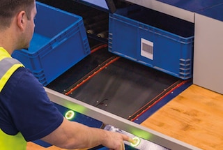 The totes are returned to the AS/RS automatically