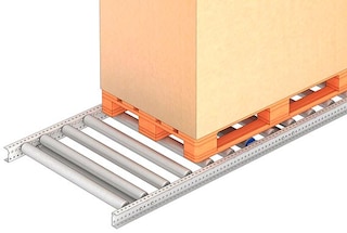 Push back roller racking can store more than 4 pallets per lane