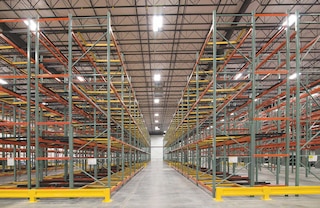 Push-back racking can be very tall