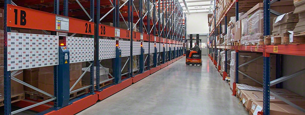 The Mobile Racking Systems leverages all the surface area to gain capacity